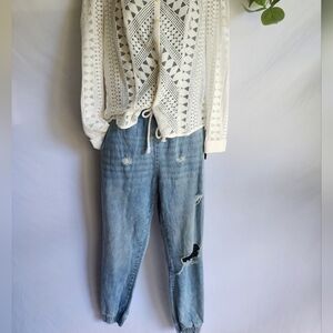 INDIGO‎ REIN 90S DENIM DRAWSTRING BAGGY CINCH MEDIUM WASH JEAN